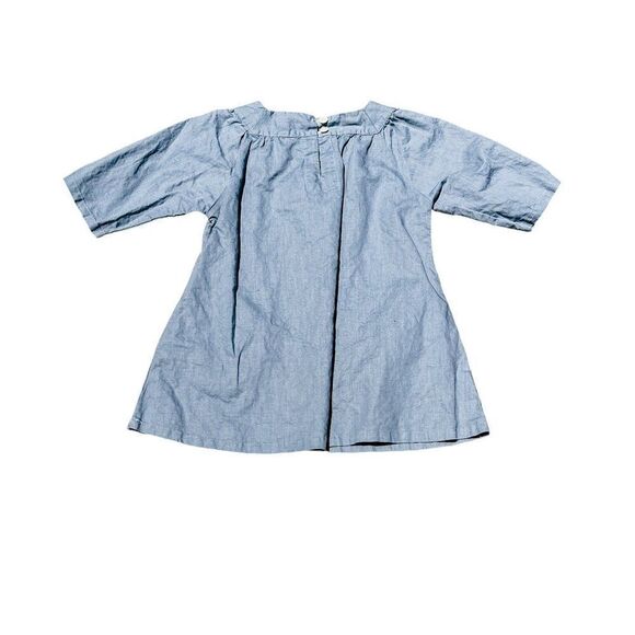 Mabo Blue Chambray Cotton Linen Dress Size 4/5Y - Picture 5 of 8
